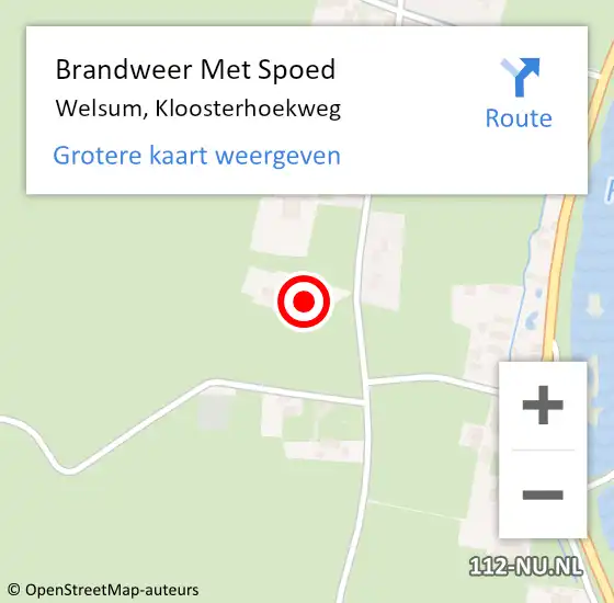 Locatie op kaart van de 112 melding: Brandweer Met Spoed Naar Welsum, Kloosterhoekweg op 1 september 2017 22:42