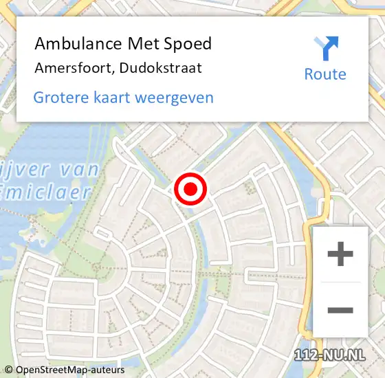 Locatie op kaart van de 112 melding: Ambulance Met Spoed Naar Amersfoort, Dudokstraat op 2 september 2017 02:51