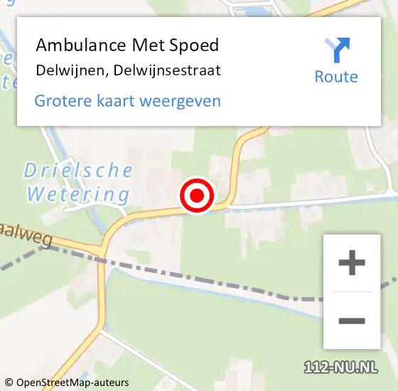 Locatie op kaart van de 112 melding: Ambulance Met Spoed Naar Delwijnen, Delwijnsestraat op 2 september 2017 09:26