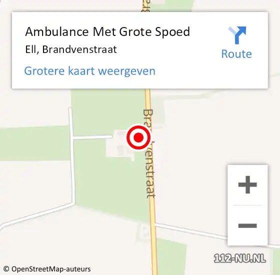 Locatie op kaart van de 112 melding: Ambulance Met Grote Spoed Naar Ell, Brandvenstraat op 2 september 2017 09:59