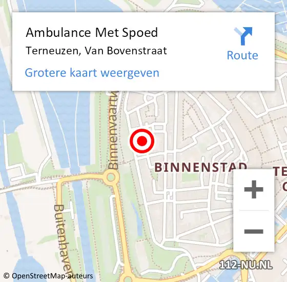 Locatie op kaart van de 112 melding: Ambulance Met Spoed Naar Terneuzen, Van Bovenstraat op 2 september 2017 11:21