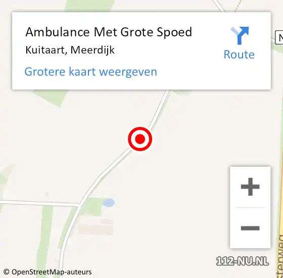 Locatie op kaart van de 112 melding: Ambulance Met Grote Spoed Naar Kuitaart, Meerdijk op 2 september 2017 12:40