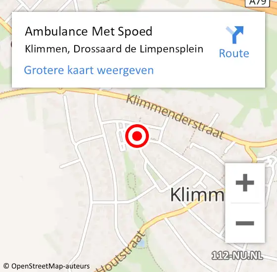 Locatie op kaart van de 112 melding: Ambulance Met Spoed Naar Klimmen, Drossaard de Limpensplein op 31 januari 2014 11:30