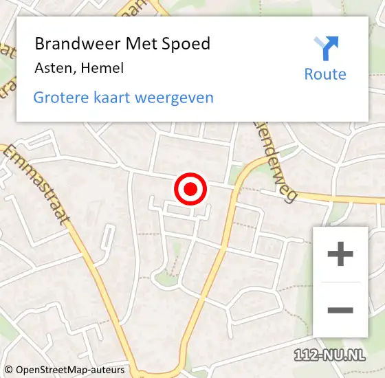 Locatie op kaart van de 112 melding: Brandweer Met Spoed Naar Asten, Hemel op 2 september 2017 16:37