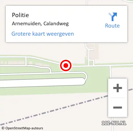 Locatie op kaart van de 112 melding: Politie Arnemuiden, Calandweg op 2 september 2017 16:37