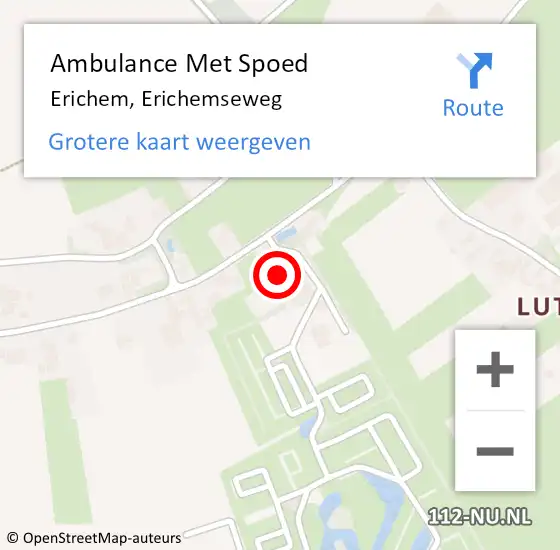 Locatie op kaart van de 112 melding: Ambulance Met Spoed Naar Erichem, Erichemseweg op 2 september 2017 19:13