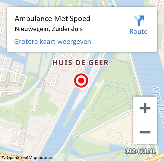 Locatie op kaart van de 112 melding: Ambulance Met Spoed Naar Nieuwegein, Zuidersluis op 2 september 2017 19:28