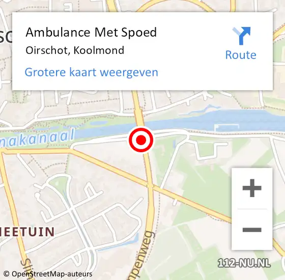 Locatie op kaart van de 112 melding: Ambulance Met Spoed Naar Oirschot, Koolmond op 2 september 2017 20:09