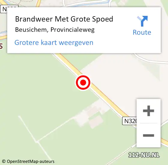 Locatie op kaart van de 112 melding: Brandweer Met Grote Spoed Naar Beusichem, Provincialeweg op 2 september 2017 20:33