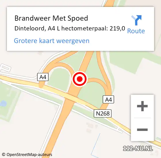 Locatie op kaart van de 112 melding: Brandweer Met Spoed Naar Dinteloord, A4 L hectometerpaal: 219,0 op 2 september 2017 20:37