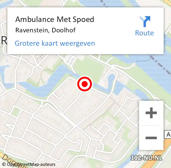 Locatie op kaart van de 112 melding: Ambulance Met Spoed Naar Ravenstein, Doolhof op 2 september 2017 20:38