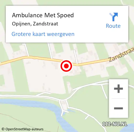 Locatie op kaart van de 112 melding: Ambulance Met Spoed Naar Opijnen, Zandstraat op 2 september 2017 21:00