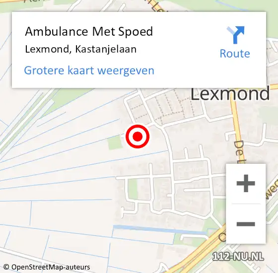 Locatie op kaart van de 112 melding: Ambulance Met Spoed Naar Lexmond, Kastanjelaan op 2 september 2017 21:13