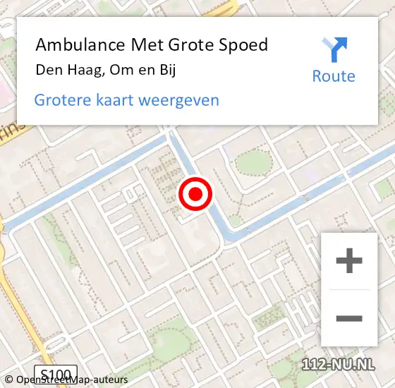 Locatie op kaart van de 112 melding: Ambulance Met Grote Spoed Naar Den Haag, Om en Bij op 2 september 2017 22:29