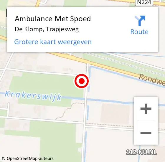 Locatie op kaart van de 112 melding: Ambulance Met Spoed Naar De Klomp, Trapjesweg op 3 september 2017 00:18