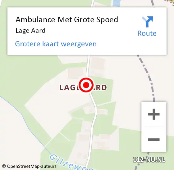 Locatie op kaart van de 112 melding: Ambulance Met Grote Spoed Naar Lage Aard op 3 september 2017 00:57