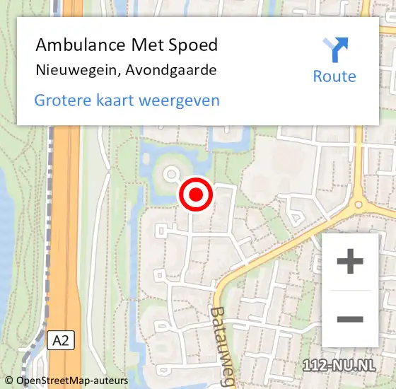 Locatie op kaart van de 112 melding: Ambulance Met Spoed Naar Nieuwegein, Avondgaarde op 3 september 2017 01:06