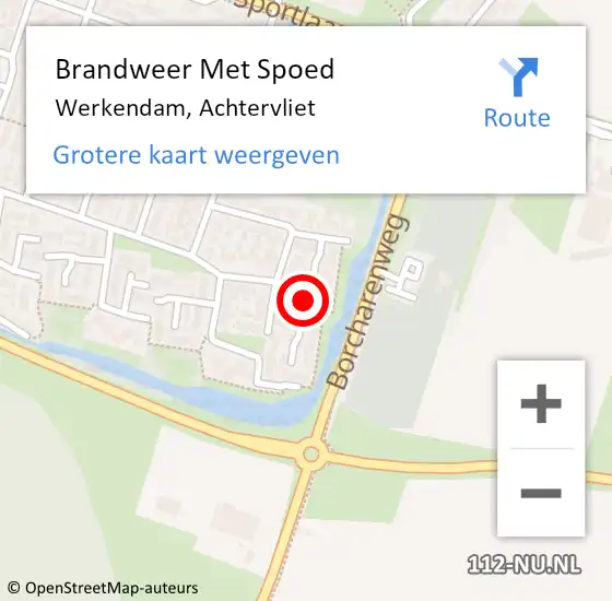 Locatie op kaart van de 112 melding: Brandweer Met Spoed Naar Werkendam, Achtervliet op 3 september 2017 01:09