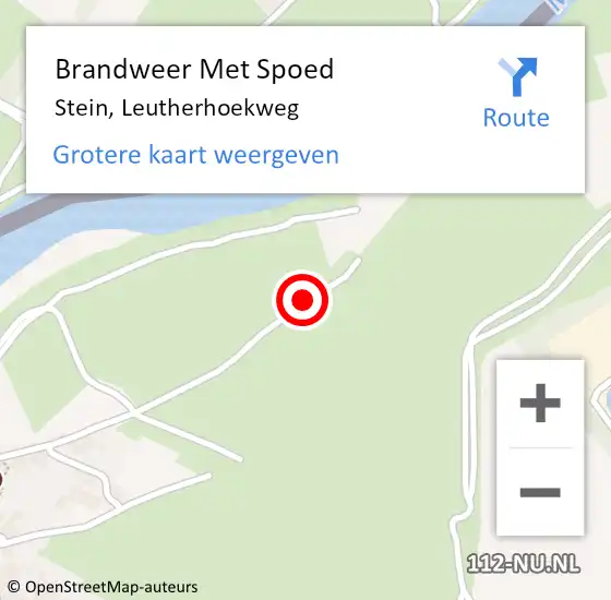 Locatie op kaart van de 112 melding: Brandweer Met Spoed Naar Stein, Leutherhoekweg op 3 september 2017 05:36