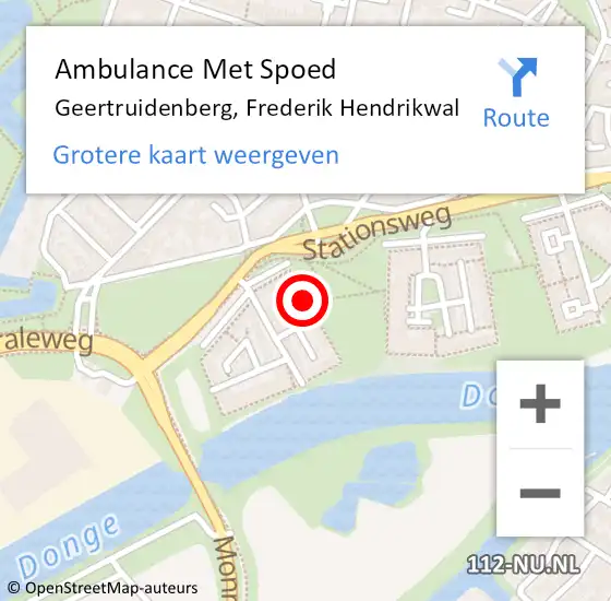 Locatie op kaart van de 112 melding: Ambulance Met Spoed Naar Geertruidenberg, Frederik Hendrikwal op 3 september 2017 07:31