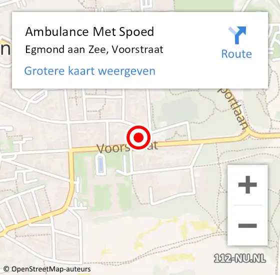 Locatie op kaart van de 112 melding: Ambulance Met Spoed Naar Egmond aan Zee, Voorstraat op 3 september 2017 07:46