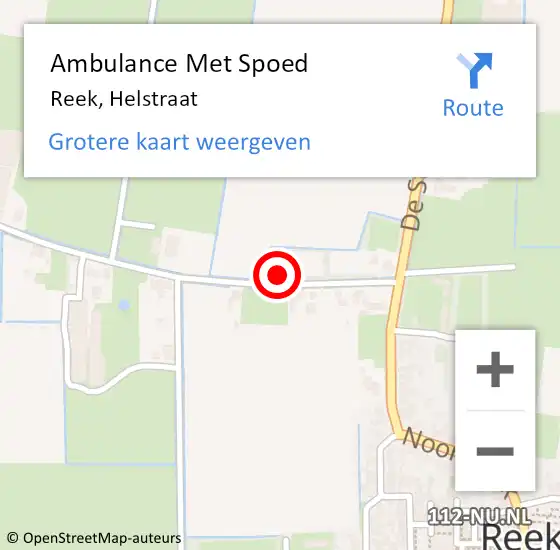 Locatie op kaart van de 112 melding: Ambulance Met Spoed Naar Reek, Helstraat op 3 september 2017 08:43