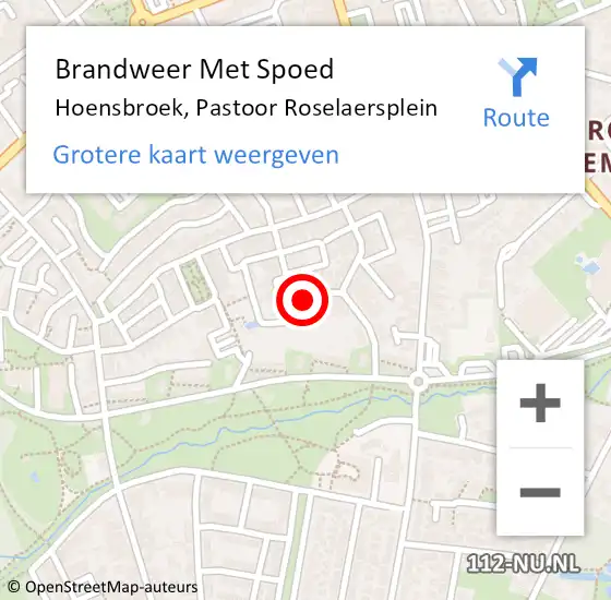 Locatie op kaart van de 112 melding: Brandweer Met Spoed Naar Hoensbroek, Pastoor Roselaersplein op 3 september 2017 10:26