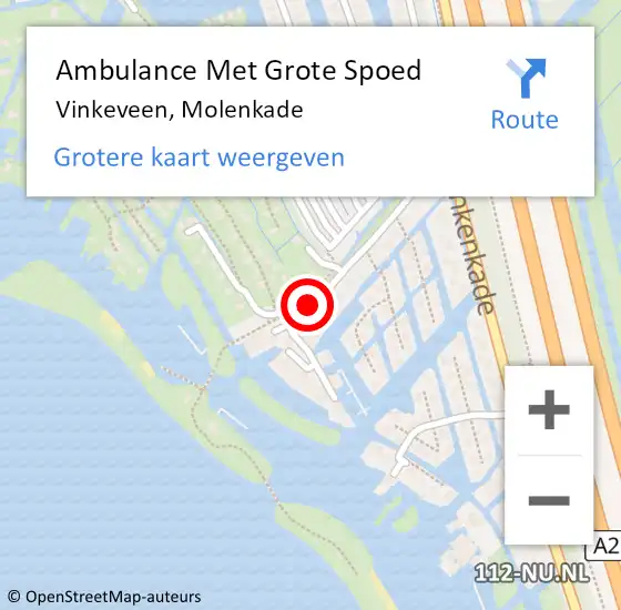 Locatie op kaart van de 112 melding: Ambulance Met Grote Spoed Naar Vinkeveen, Molenkade op 3 september 2017 10:48