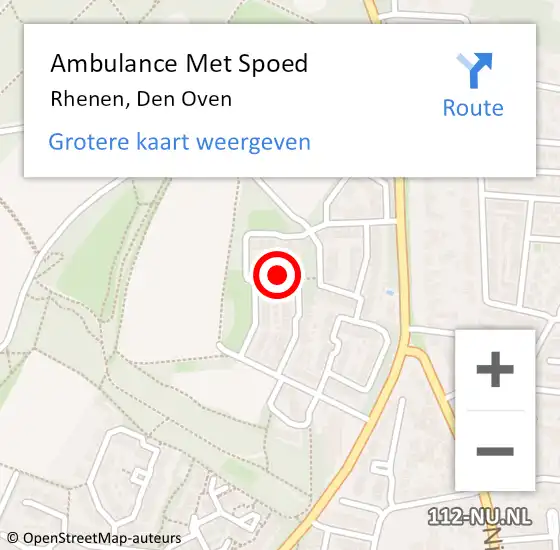 Locatie op kaart van de 112 melding: Ambulance Met Spoed Naar Rhenen, Den Oven op 3 september 2017 10:55