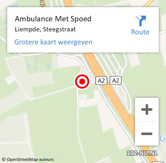 Locatie op kaart van de 112 melding: Ambulance Met Spoed Naar Liempde, Steegstraat op 3 september 2017 11:13