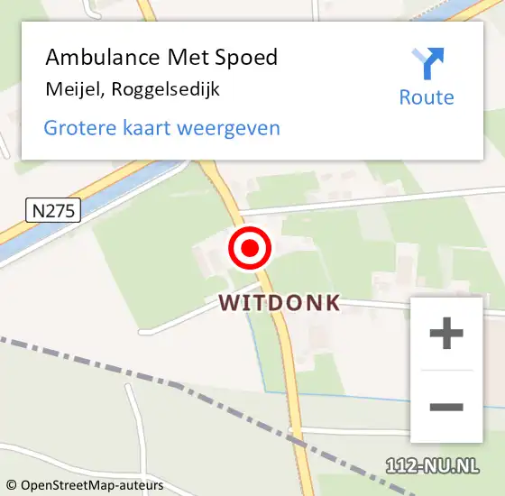 Locatie op kaart van de 112 melding: Ambulance Met Spoed Naar Meijel, Roggelsedijk op 3 september 2017 11:18