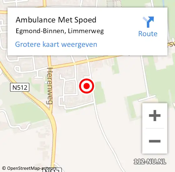 Locatie op kaart van de 112 melding: Ambulance Met Spoed Naar Egmond-Binnen, Limmerweg op 3 september 2017 11:19