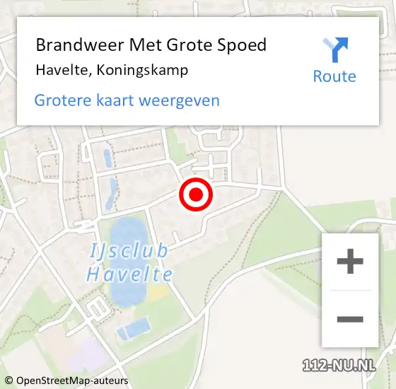 Locatie op kaart van de 112 melding: Brandweer Met Grote Spoed Naar Havelte, Koningskamp op 3 september 2017 11:58