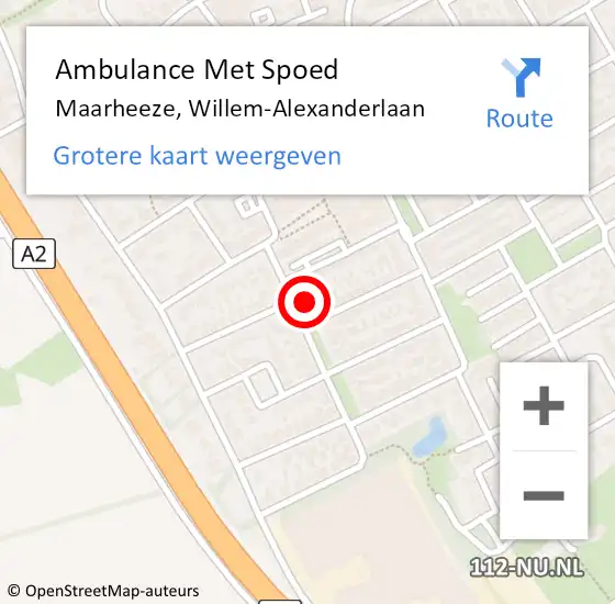 Locatie op kaart van de 112 melding: Ambulance Met Spoed Naar Maarheeze, Willem-Alexanderlaan op 3 september 2017 12:14