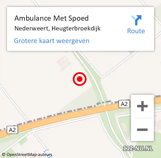 Locatie op kaart van de 112 melding: Ambulance Met Spoed Naar Nederweert, Heugterbroekdijk op 31 januari 2014 12:38