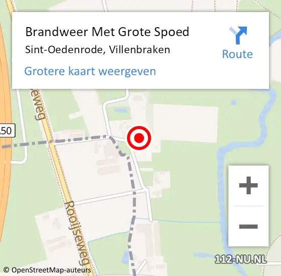 Locatie op kaart van de 112 melding: Brandweer Met Grote Spoed Naar Sint-Oedenrode, Villenbraken op 3 september 2017 13:39