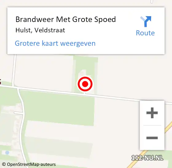 Locatie op kaart van de 112 melding: Brandweer Met Grote Spoed Naar Hulst, Veldstraat op 3 september 2017 14:18