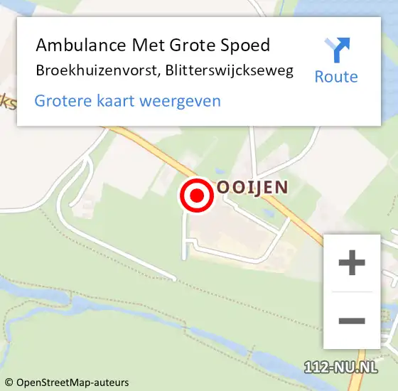 Locatie op kaart van de 112 melding: Ambulance Met Grote Spoed Naar Broekhuizenvorst, Blitterswijckseweg op 20 september 2013 23:19