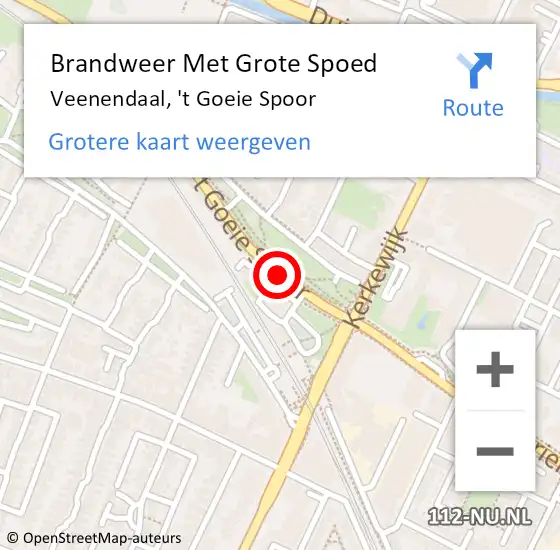 Locatie op kaart van de 112 melding: Brandweer Met Grote Spoed Naar Veenendaal, 't Goeie Spoor op 3 september 2017 15:10