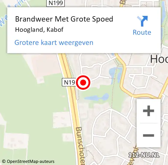 Locatie op kaart van de 112 melding: Brandweer Met Grote Spoed Naar Hoogland, Kabof op 3 september 2017 15:33