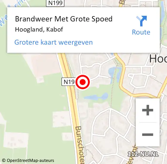 Locatie op kaart van de 112 melding: Brandweer Met Grote Spoed Naar Hoogland, Kabof op 3 september 2017 15:37
