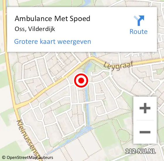 Locatie op kaart van de 112 melding: Ambulance Met Spoed Naar Oss, Vilderdijk op 3 september 2017 16:31