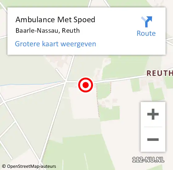 Locatie op kaart van de 112 melding: Ambulance Met Spoed Naar Baarle-Nassau, Reuth op 3 september 2017 16:36