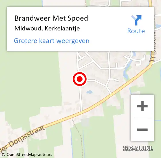 Locatie op kaart van de 112 melding: Brandweer Met Spoed Naar Midwoud, Kerkelaantje op 3 september 2017 16:54