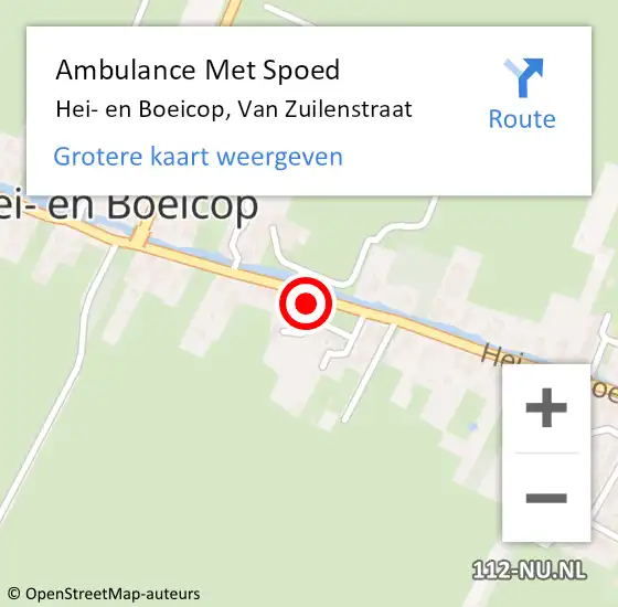 Locatie op kaart van de 112 melding: Ambulance Met Spoed Naar Hei- en Boeicop, Van Zuilenstraat op 3 september 2017 17:00