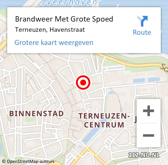 Locatie op kaart van de 112 melding: Brandweer Met Grote Spoed Naar Terneuzen, Havenstraat op 3 september 2017 17:41