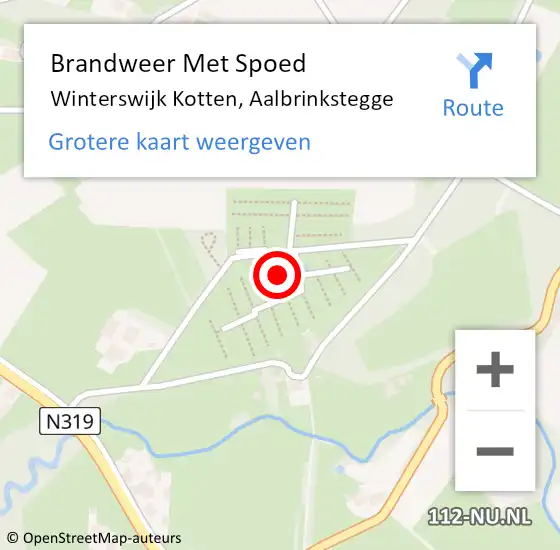 Locatie op kaart van de 112 melding: Brandweer Met Spoed Naar Winterswijk Kotten, Aalbrinkstegge op 3 september 2017 18:35