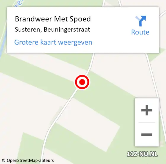 Locatie op kaart van de 112 melding: Brandweer Met Spoed Naar Susteren, Beuningerstraat op 3 september 2017 19:20