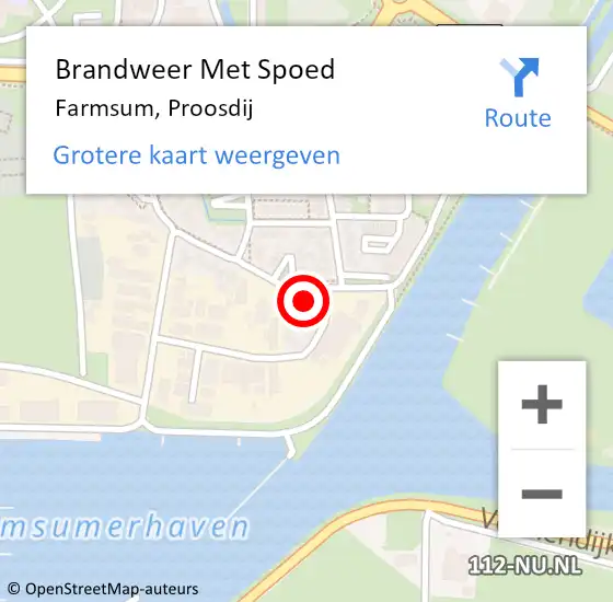 Locatie op kaart van de 112 melding: Brandweer Met Spoed Naar Farmsum, Proosdij op 20 september 2013 23:24