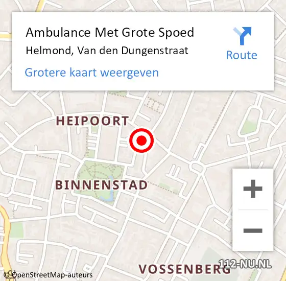 Locatie op kaart van de 112 melding: Ambulance Met Grote Spoed Naar Helmond, Van den Dungenstraat op 3 september 2017 23:45